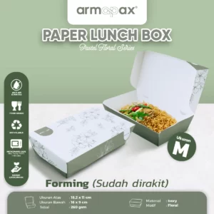 kemasan take away makanan lunch box ivory floral