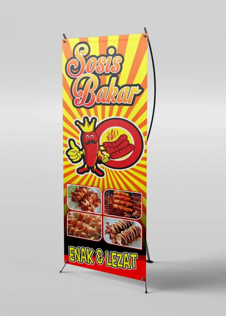 banner usaha sosis bakar