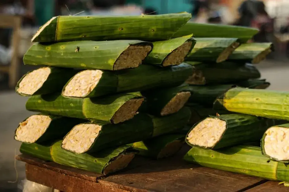 kemasan makanan tradisional dari daun pisang