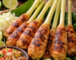 lauk nasi tumpeng sate lilit