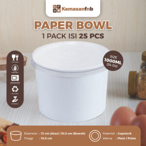 ukuran paper bowl besar 1000 mL