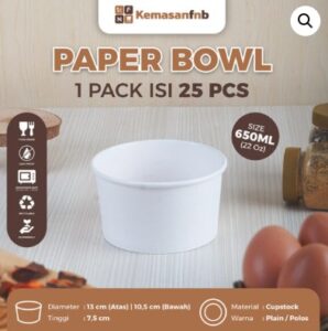 ukuran paper bowl 650 mL